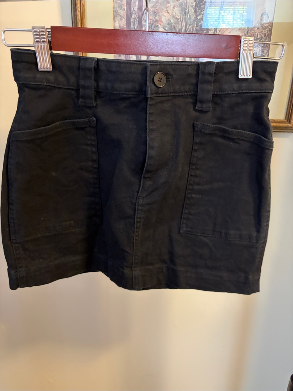 Oak and Fort Black Women's Utility Mini Skirt Shorts